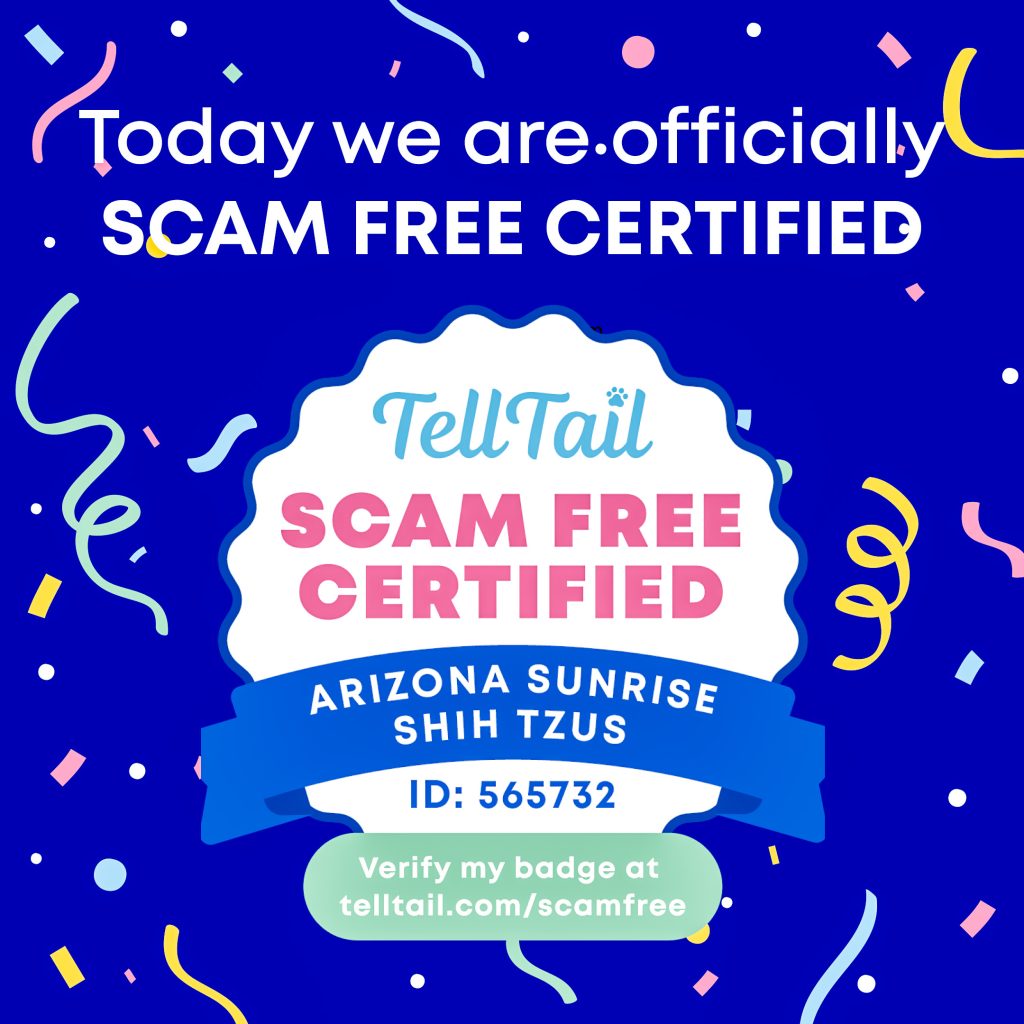 Scam free certified breeder badge from Tell Tail.